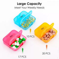 Weekly 7 Day Rainbow Color Pill Organizer Box