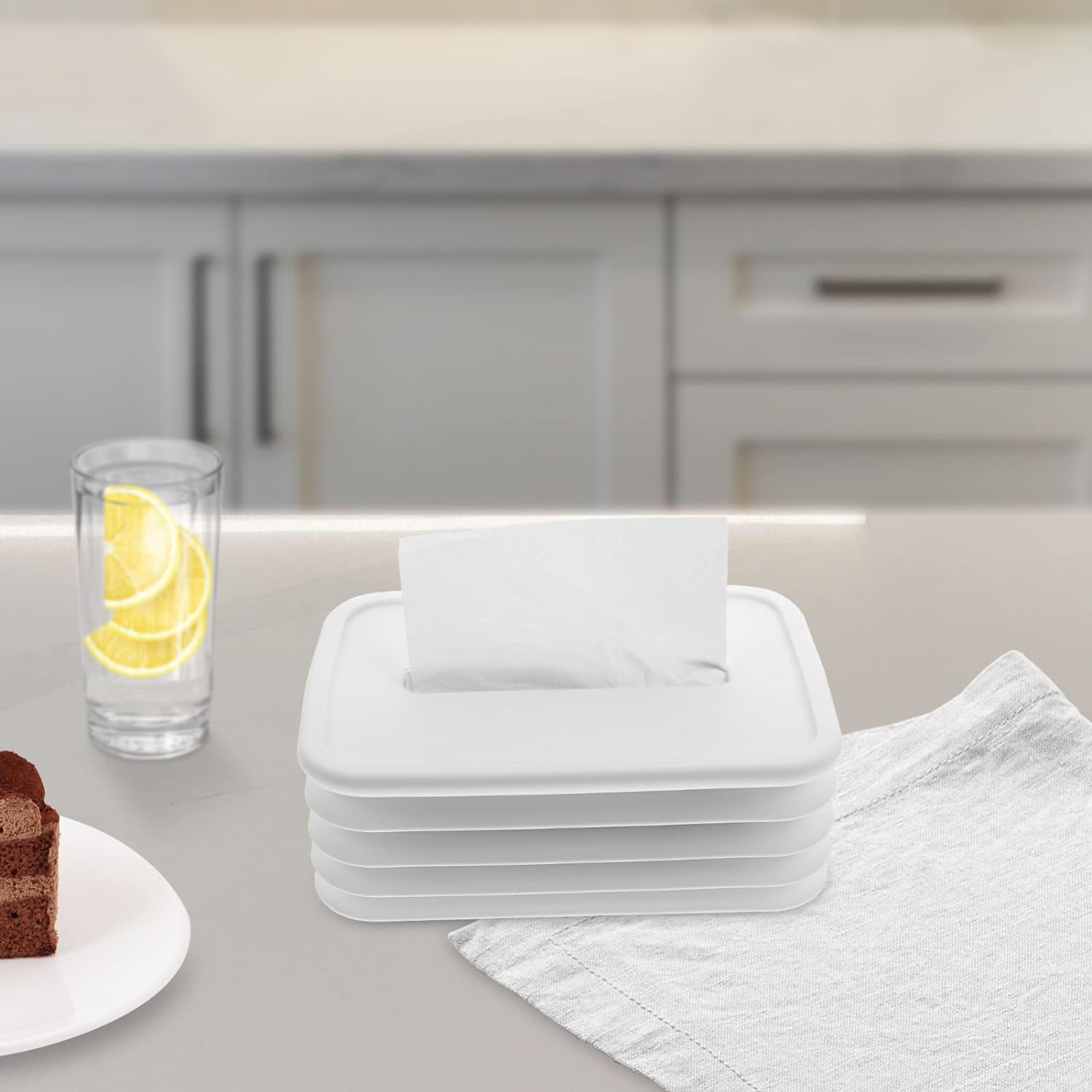 Simple Silicone Tissue Holder – Cube/Cylinder Tissue Box for Bathroom, Office, Car & Bedroom
