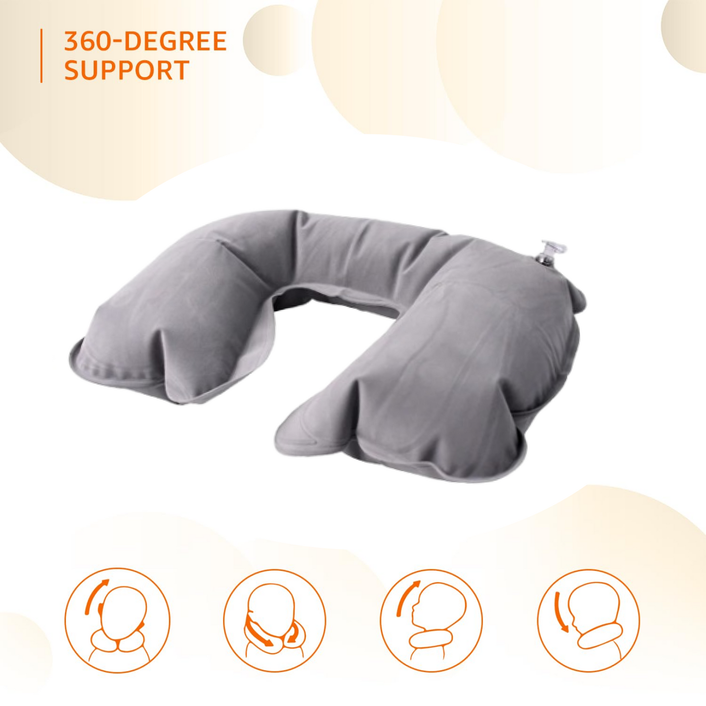 Inflatable & Foldable, Pillow U Shape Air Cushion Travel Pillow (1 Pc / Mix Color)