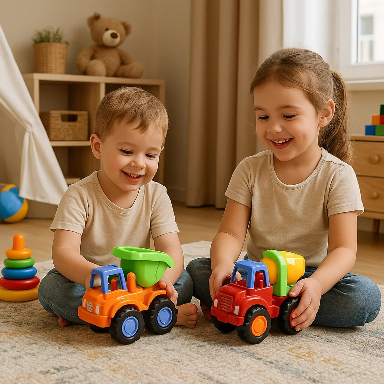 Funwoods Construction Vehicle Toy Set for Kids â€“ (4 Pc)