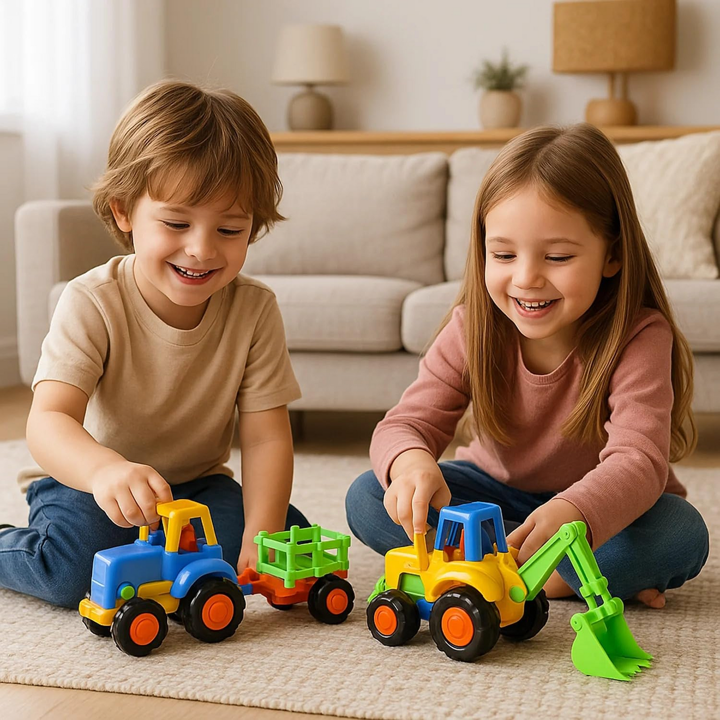 Funwoods Construction Vehicle Toy Set for Kids â€“ (4 Pc)