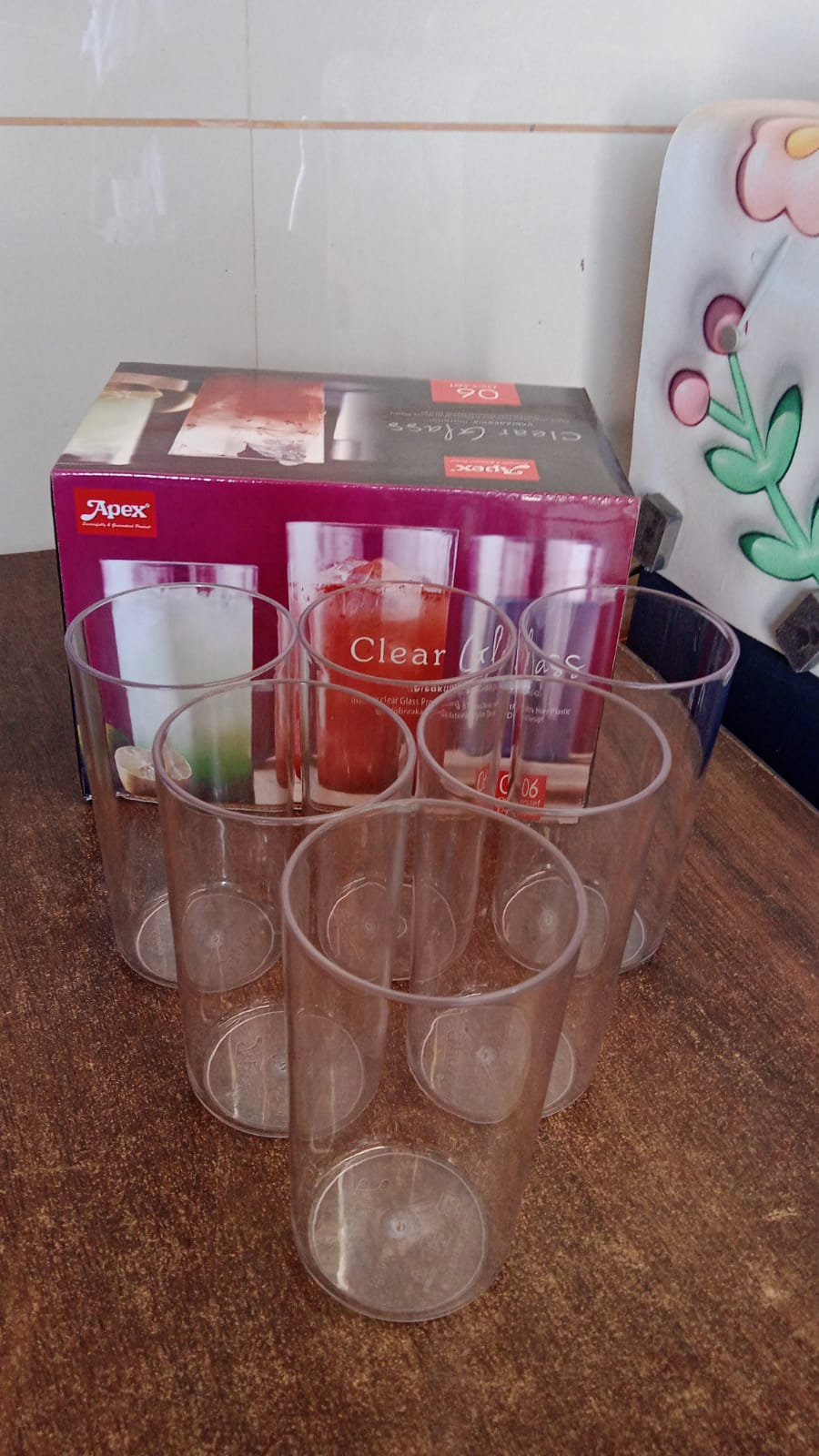 Apex Clear Plastic Tumbler / Glass Set – 6-Piece Unbreakable
