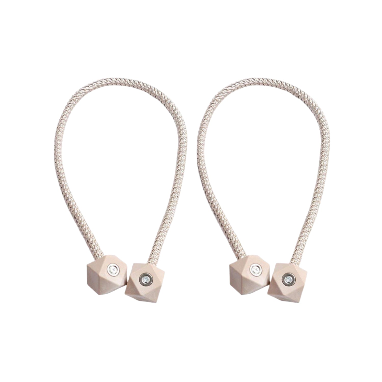 Non-Magnetic Curtain Tiebacks: Decorative Pearl Design (2 Pc, (Without Magnet Buckle)