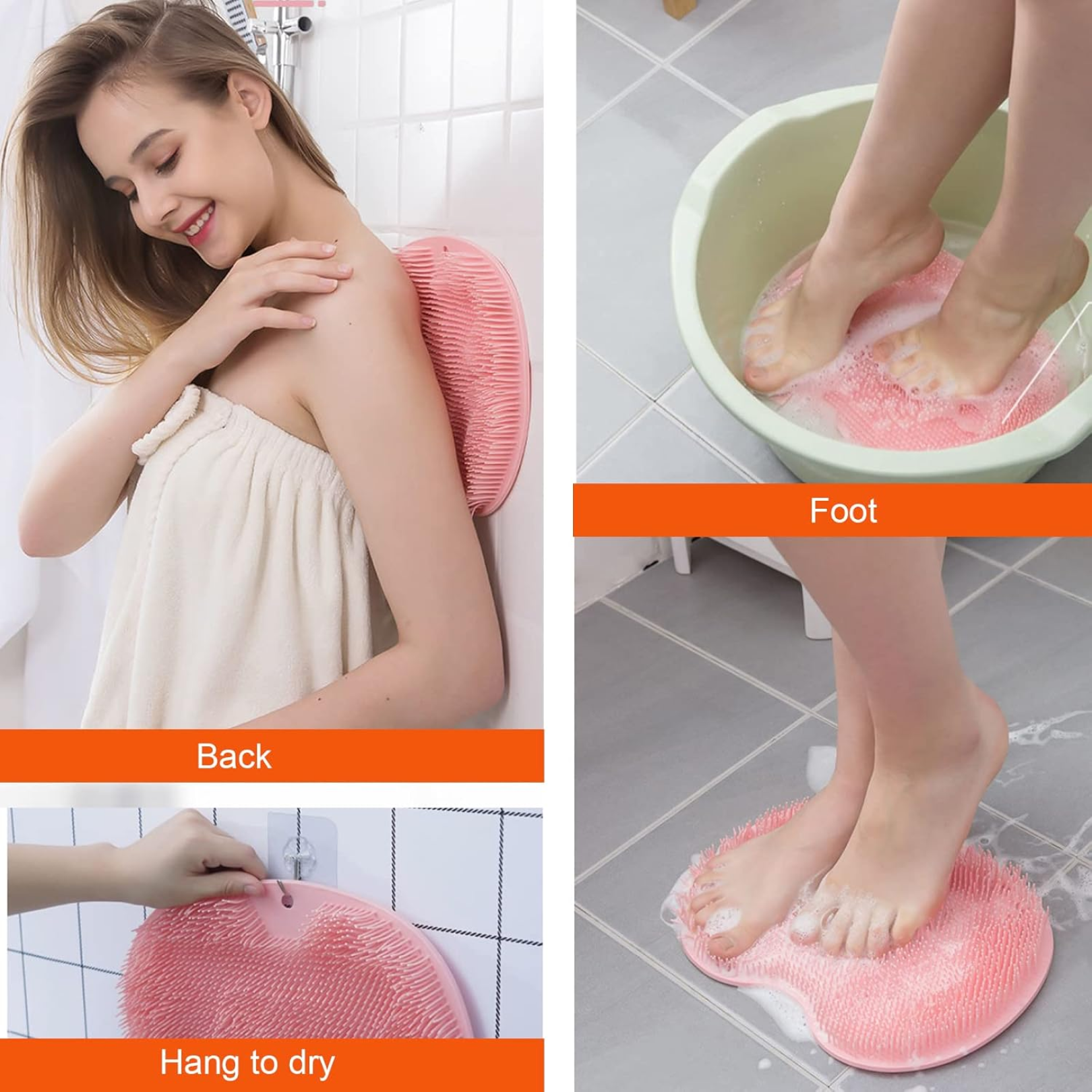 Silicone Bath Massage Cushion â€“ Suction Cup Exfoliating Foot Scrubber & Mat