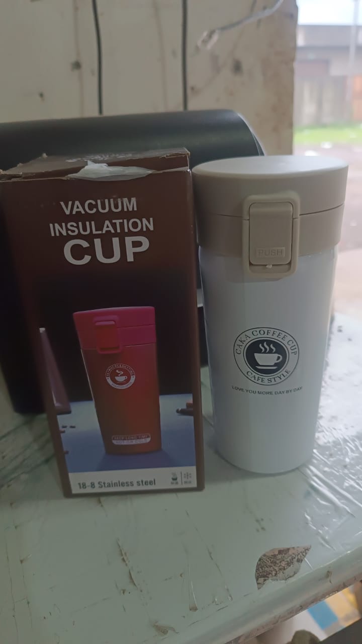 Customize / personalized Stainless Steel Vacuum Insulated Coffee Flask with Flip Lock Lid, Tumbler (400ML / 1 Pc)