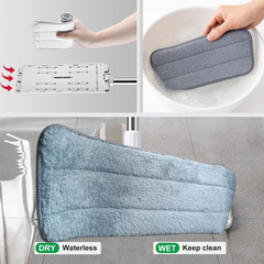 High-Quality 40x13 cm Reusable Flat Mop Microfiber Cleaning Pad Refill (1 Pc)