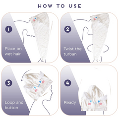 Premium Soft Microfiber Hair Drying Towel Wrap with Button (1 Pc)