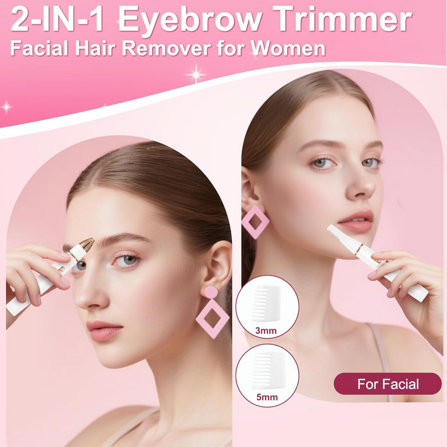 Mini Electric Eyebrow & Facial Hair Trimmer - (Set)