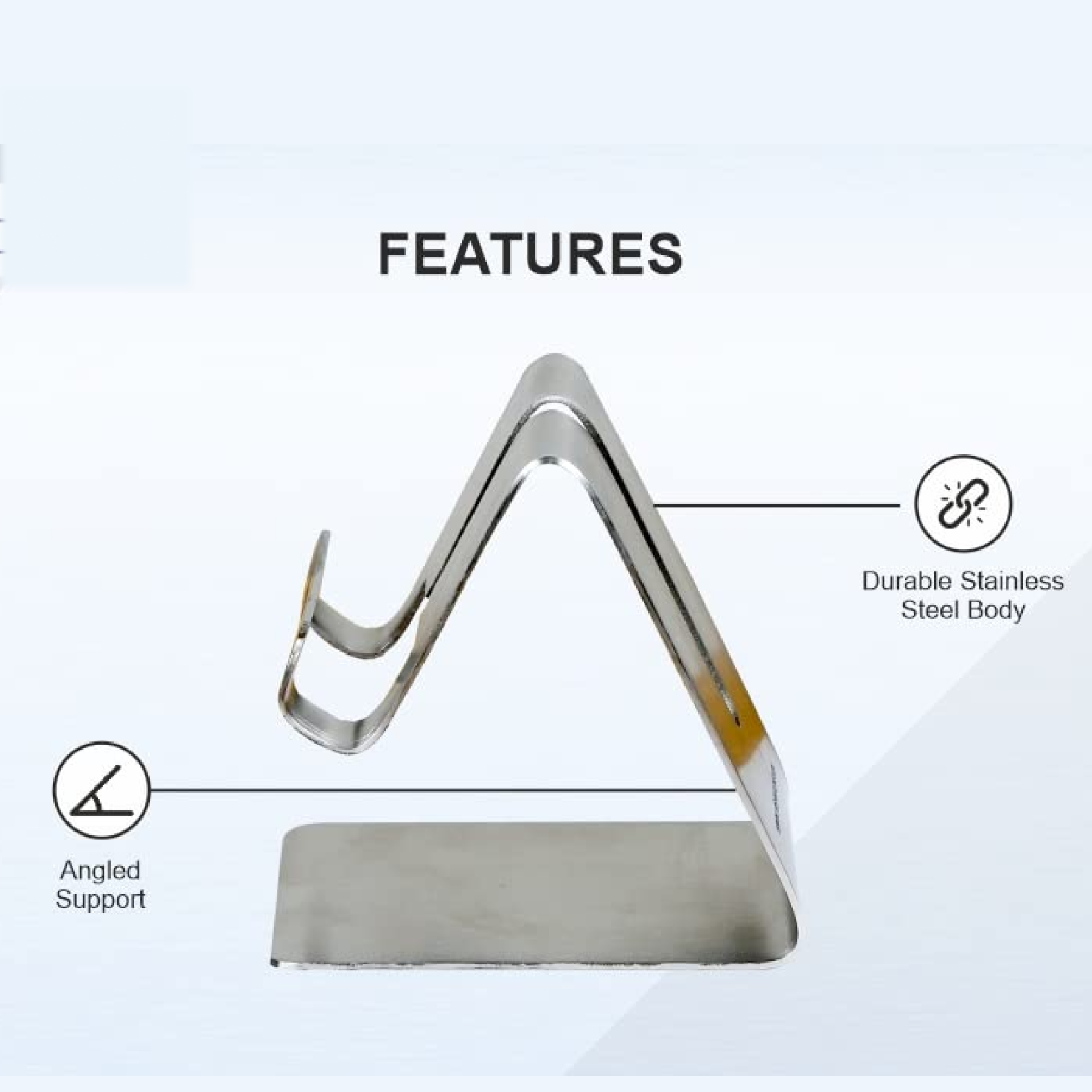 Stainless Steel Universal Mobile & Tablet Stand Holder - (1 Pc)