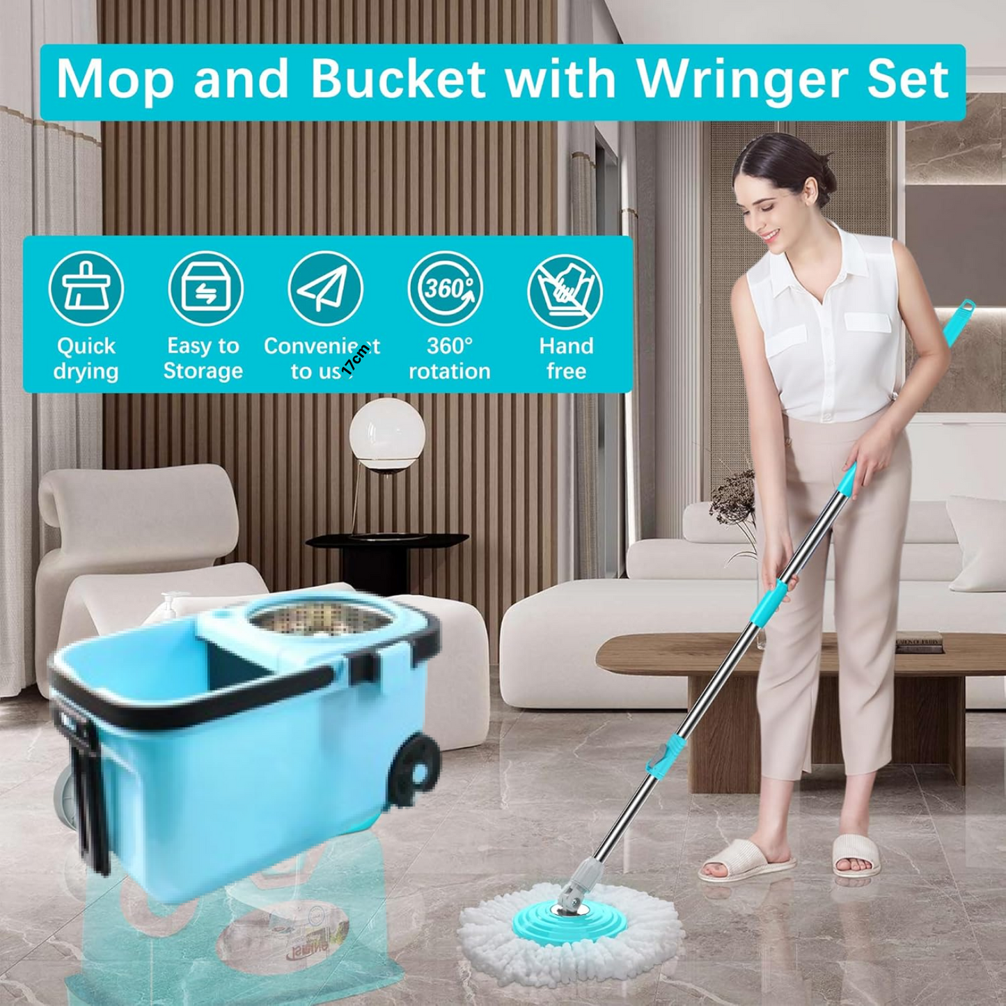 Premium 360Â° Spin Cleaning Mop Set