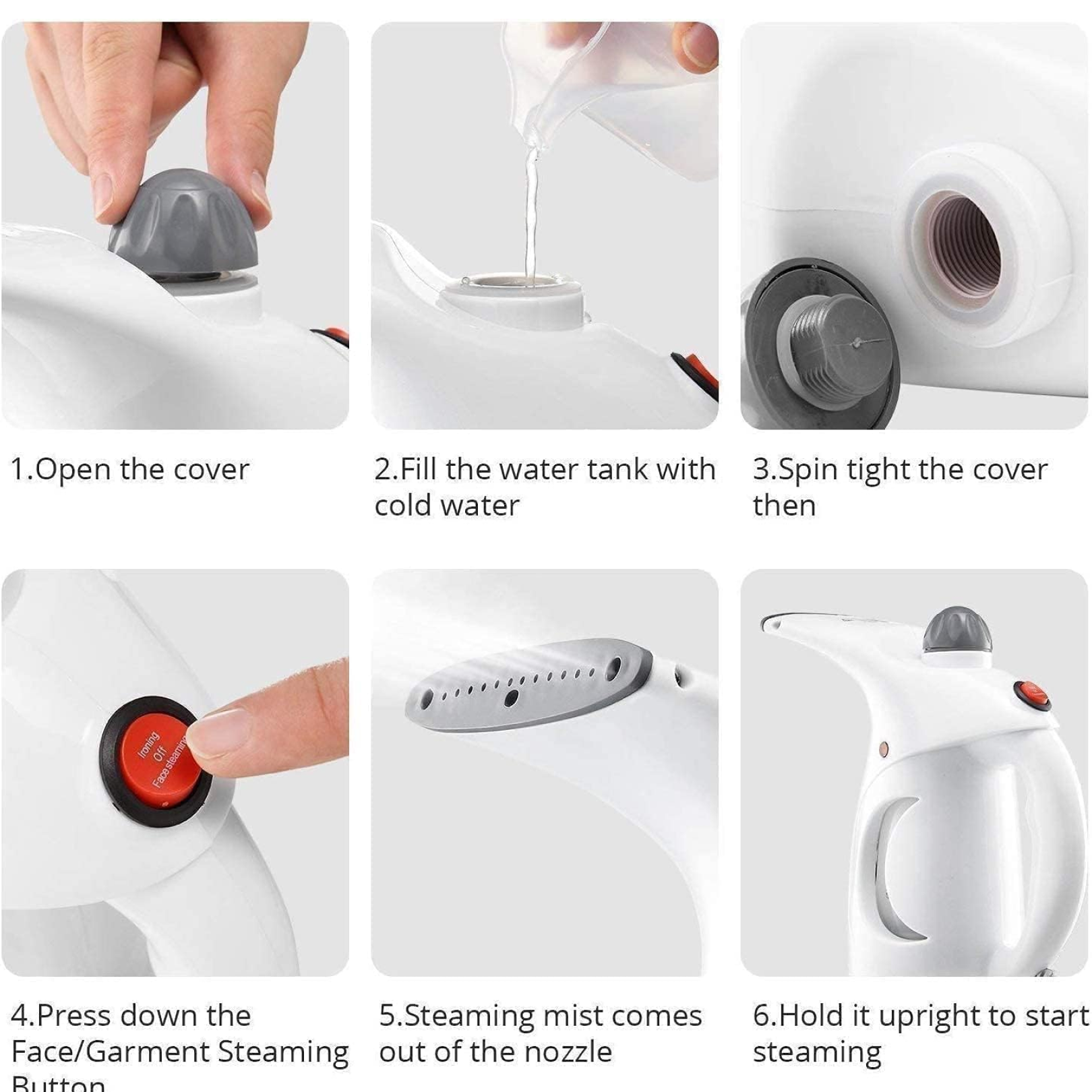 Portable Handheld Garment & Facial Steamer (1 Pc)