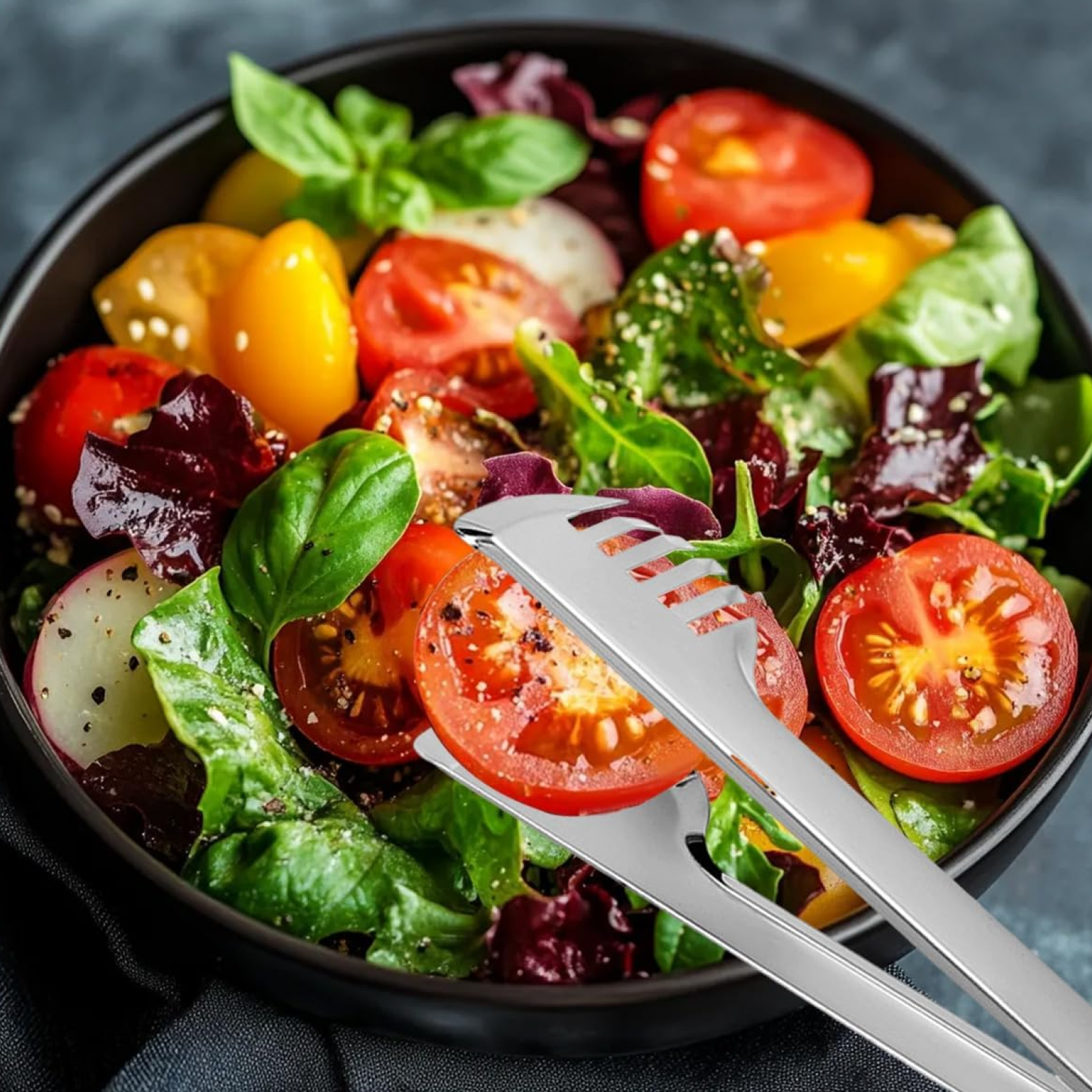 Stainless Steel Multipurpose Serving Tong â€“ 2-in-1 Pasta & Salad Tong (1 Pc)