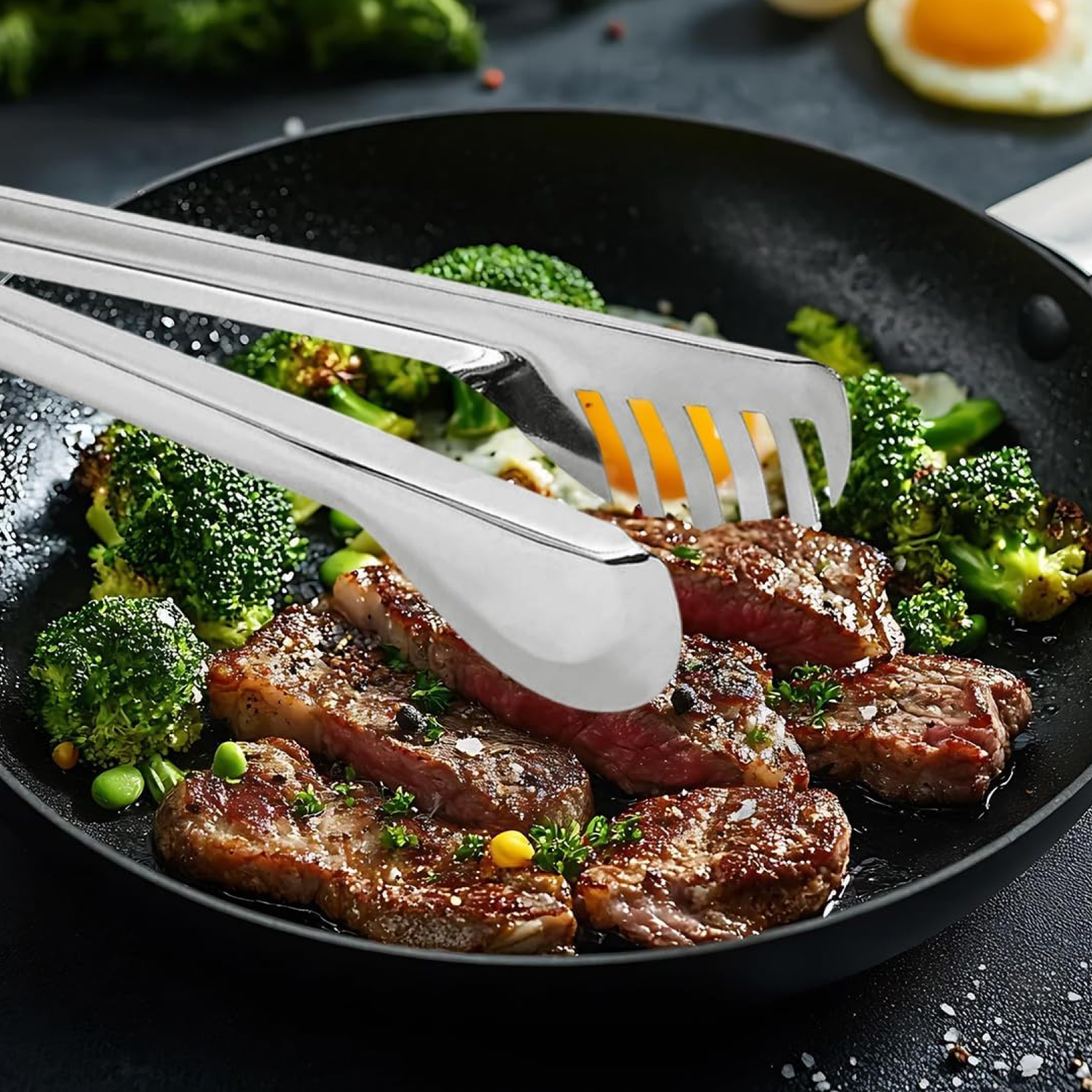 Stainless Steel Multipurpose Serving Tong â€“ 2-in-1 Pasta & Salad Tong (1 Pc)