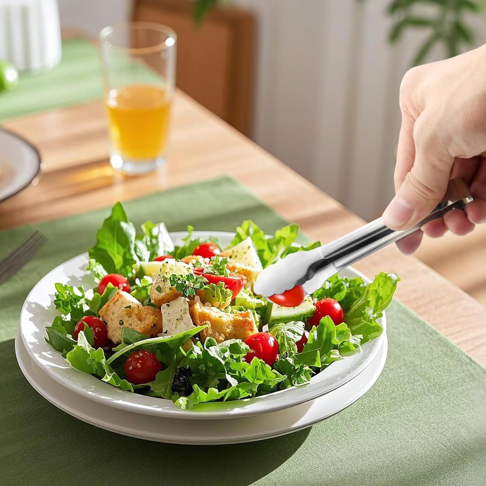 Stainless Steel Multipurpose Serving Tong â€“ 2-in-1 Pasta & Salad Tong (1 Pc)