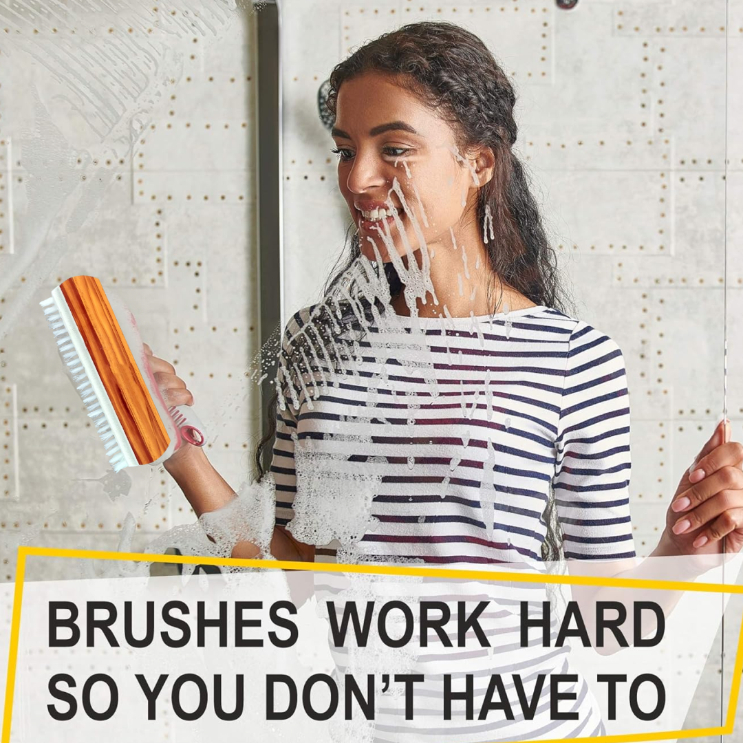 Veepee 6-Piece Washing and Cleaning Scrub Brush Set â€“ (Multi-Color Bristles)