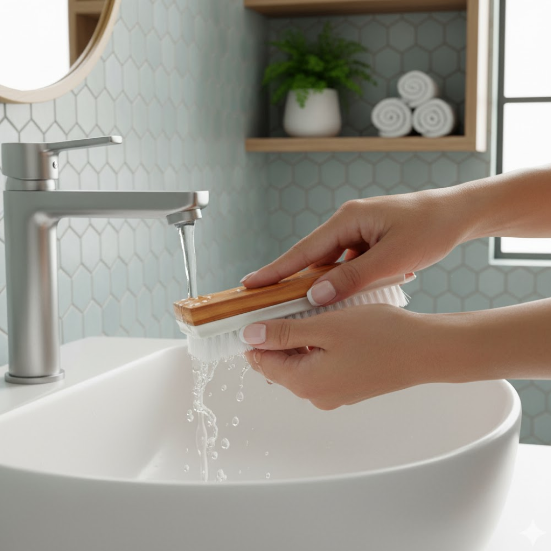 Veepee 6-Piece Washing and Cleaning Scrub Brush Set â€“ (Multi-Color Bristles)