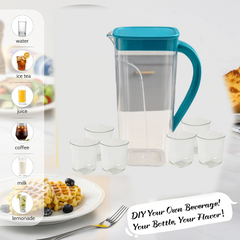 Supermom Plastic Marina Jug with 6 Glass Set