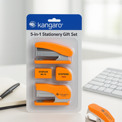 Kangaro 5-in-1 Stationery Gift Set with Stapler, Staples, Staple Remover, Tape Dispenser