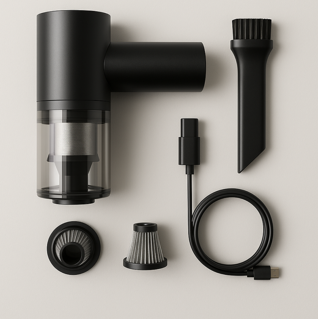 2 in 1 Wireless Vacuum Cleaner â€“ 120W Handheld USB Rechargeable for Home & Car (1 Pc)