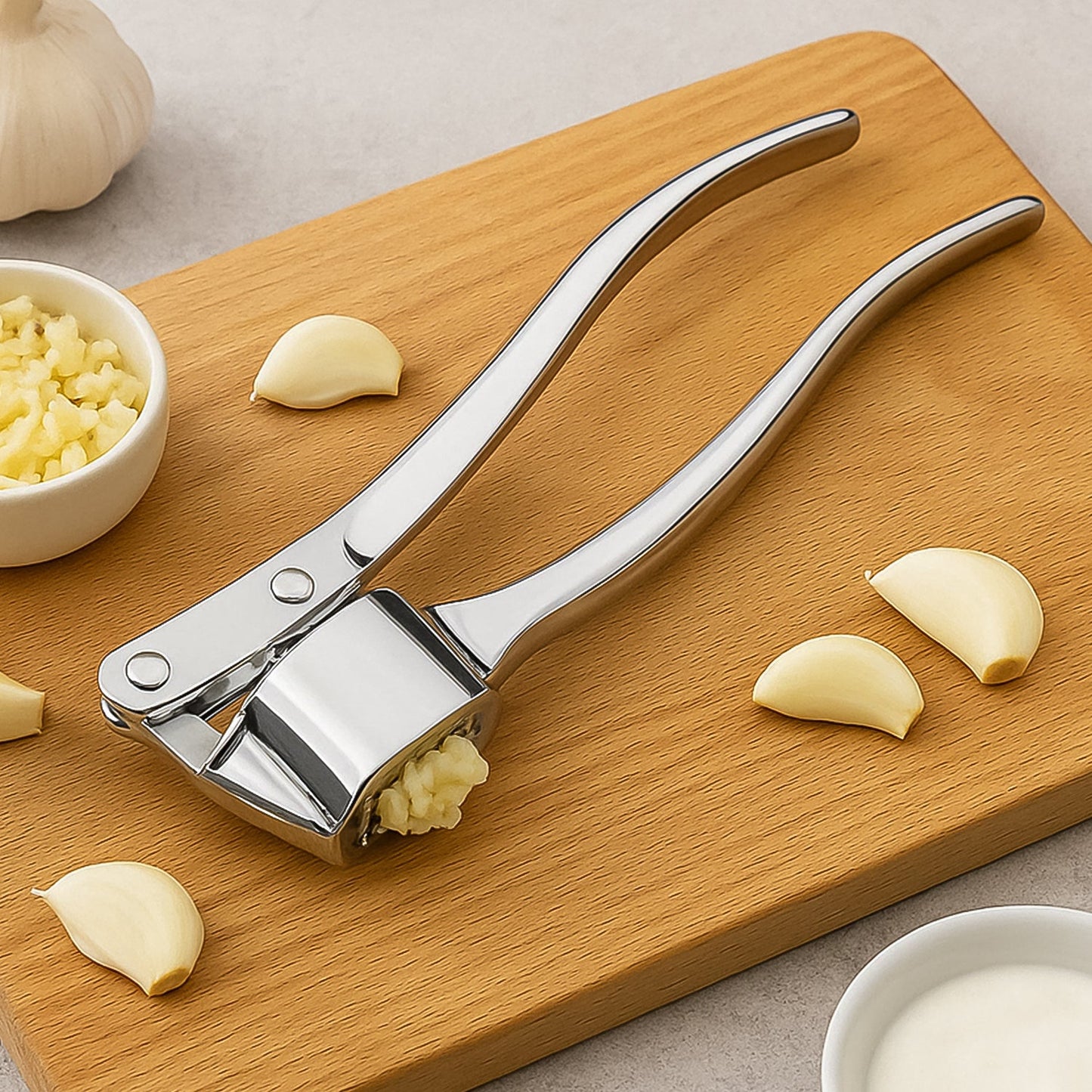 Stainless Steel Garlic Press Crusher ,Crusher ,Squeezer ,Masher ,and Lemon Juicer