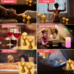 Set of 8 White Water Sensor LED Diyas