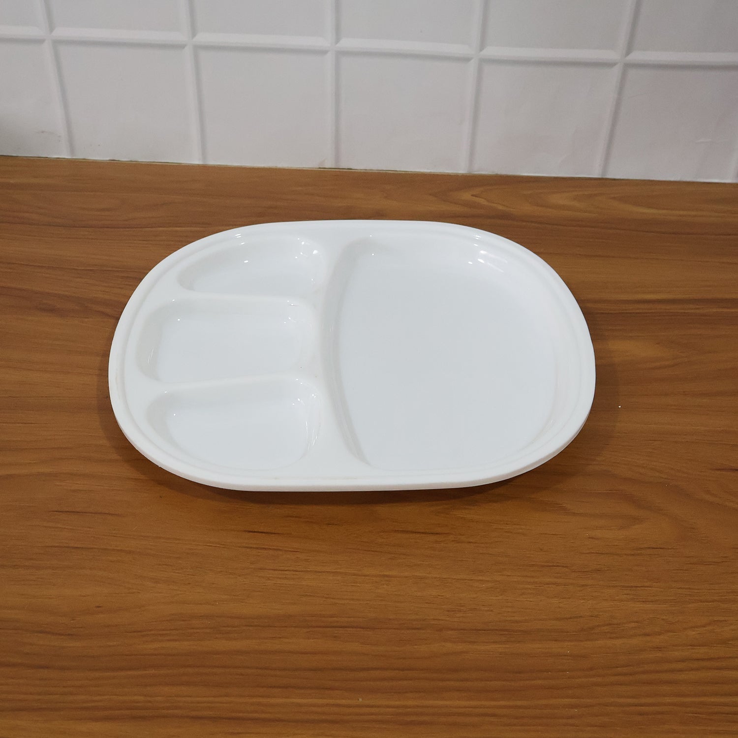 Plastic Large Compartment Dinner Plate / Thali with 4 Sections