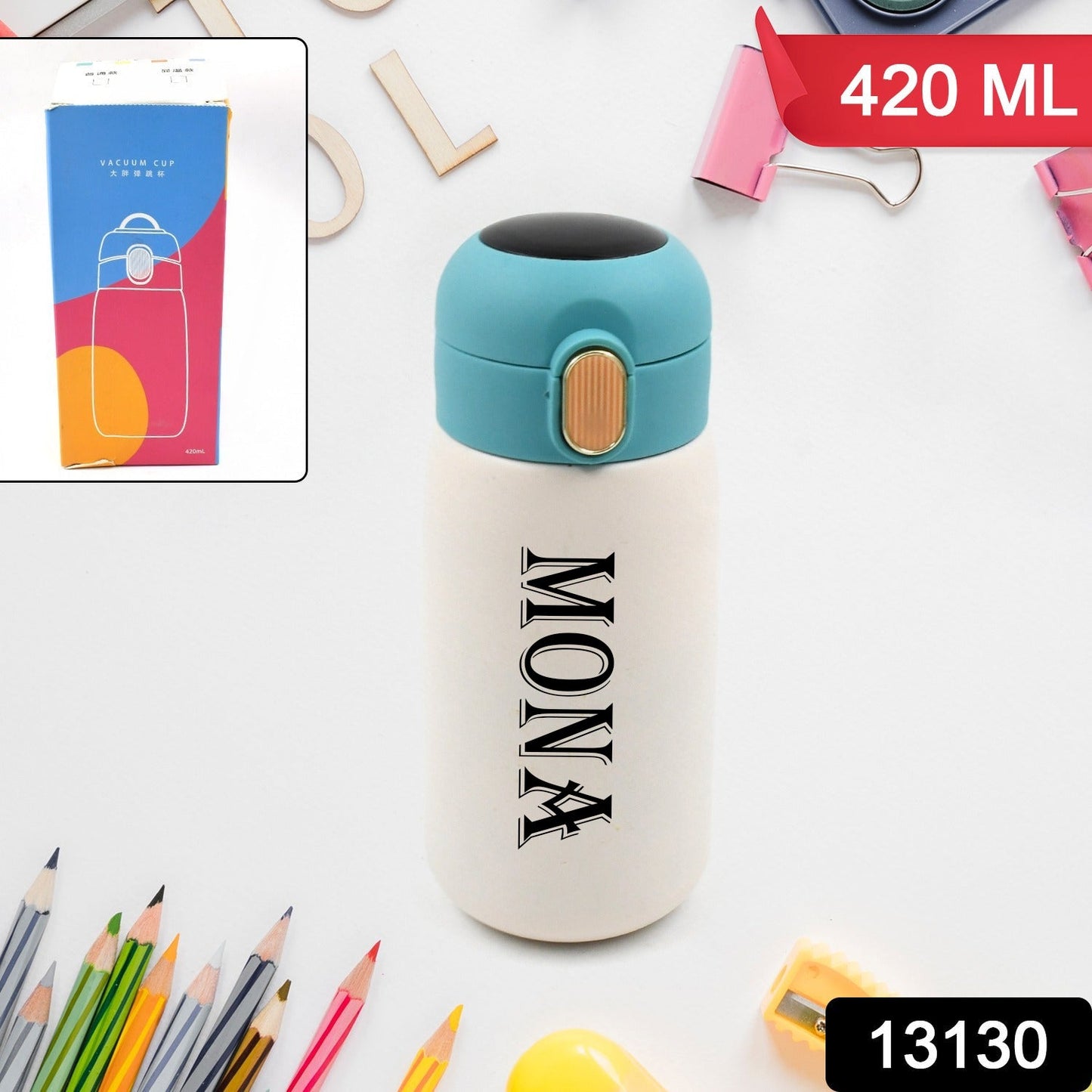 Customize Smart Vacuum Insulated Water Bottle (420 ML / Mix design & Color)