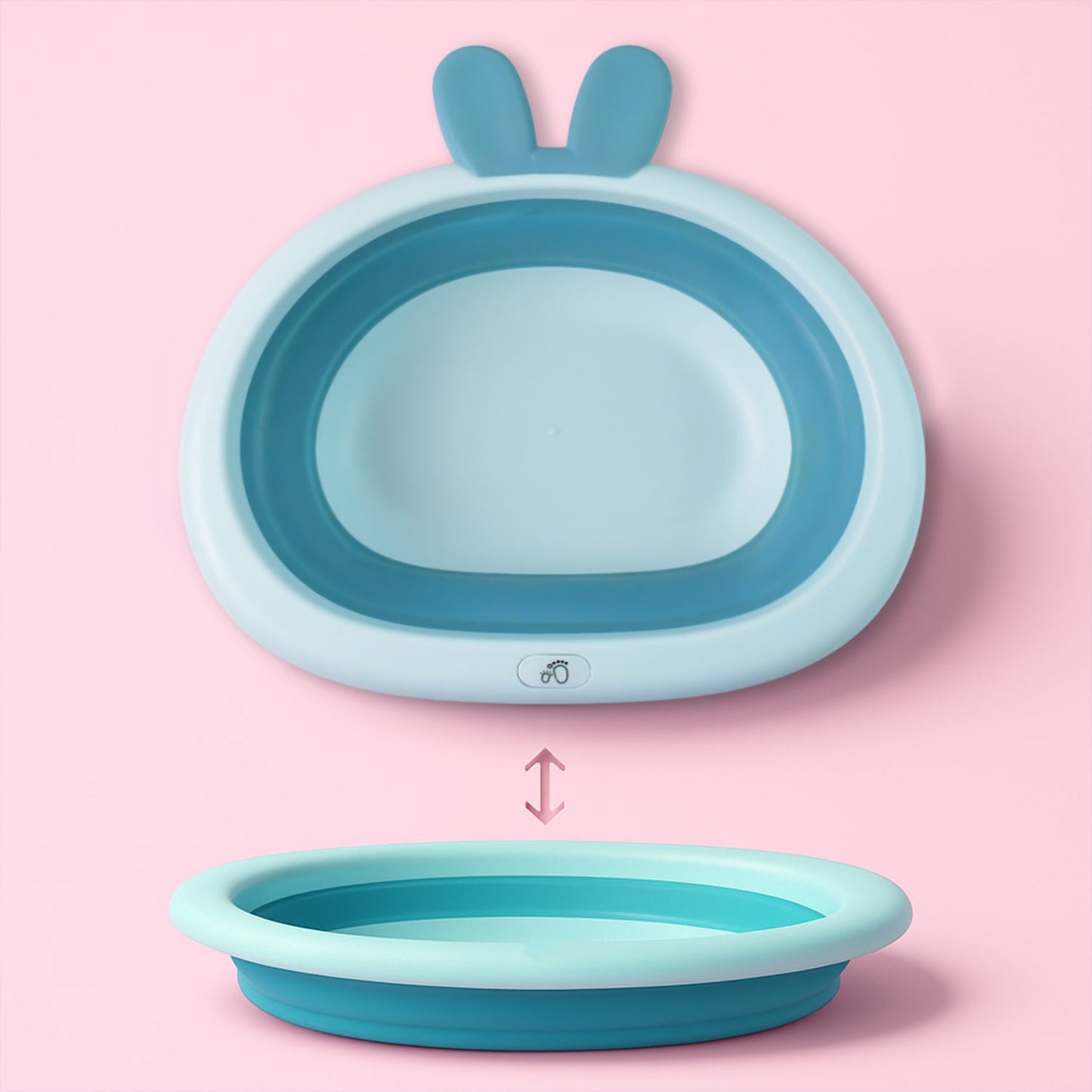 Foldable Multipurpose Collapsible Basin with Bunny Ear Handle