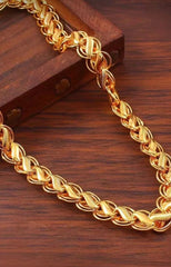 Stylish Gold Chain For Men Gold Plated Metal Necklace Chains For Boys Men