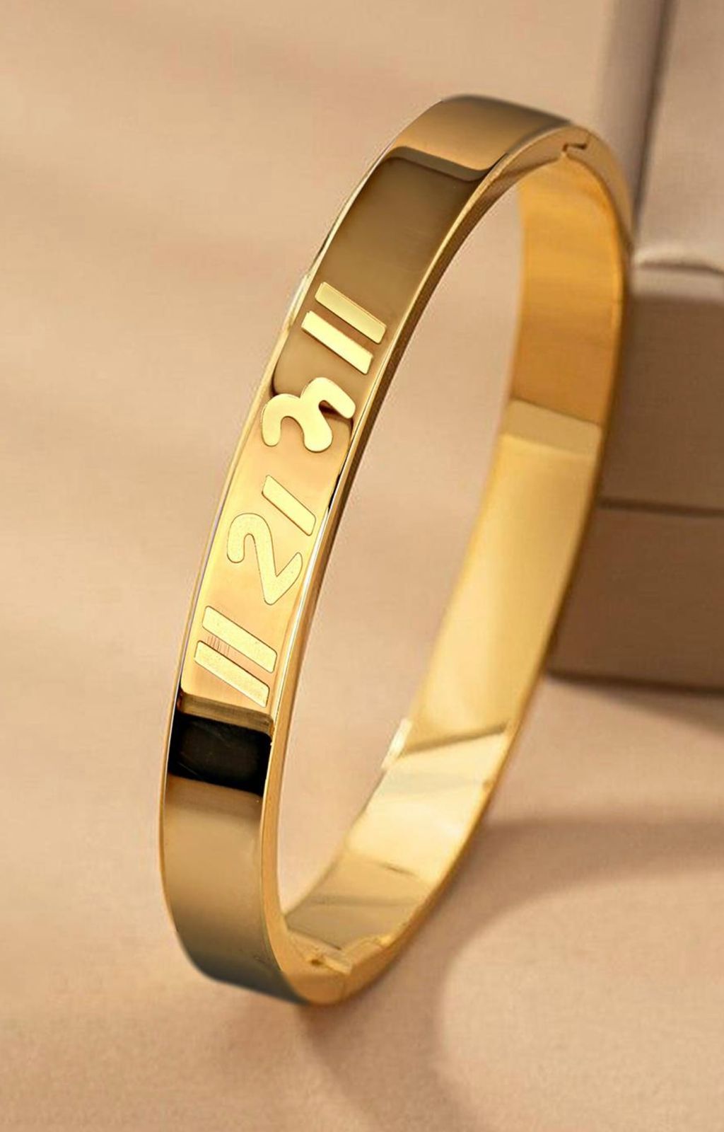 Golden Shree Ram written Kada, Anti-tarnish Bracelet, Skin friendly