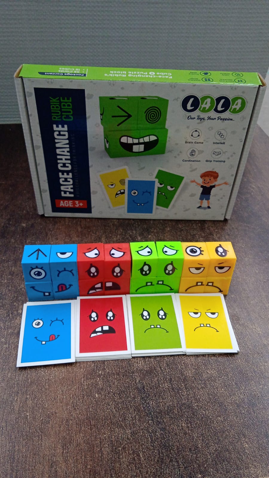 Educational Face Expression Changing Puzzle Cube Toy Set