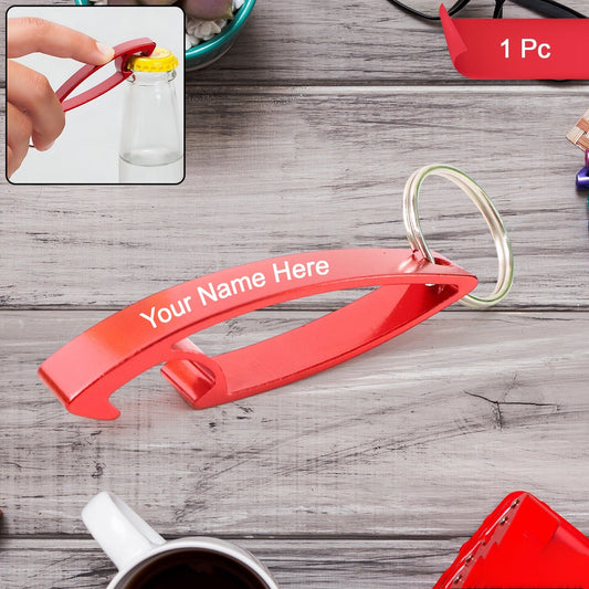 Customized 2 in 1 Compact Metal Bottle Opener with Keyring (1 Pc)