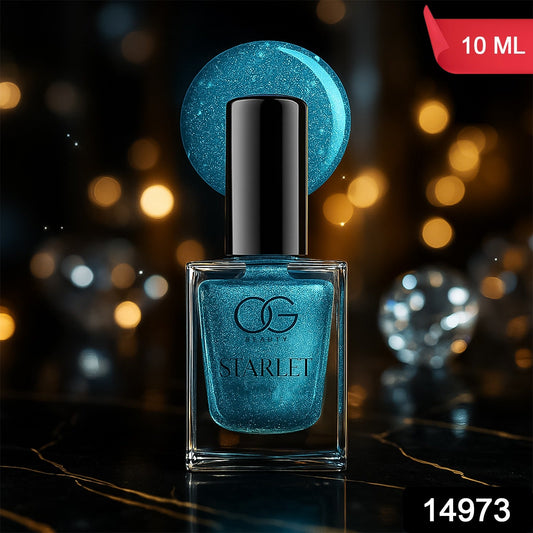 OG Beauty Aqua Bluebell Starlet Glitter Nail Paint (10 ML / 1 Pc)
