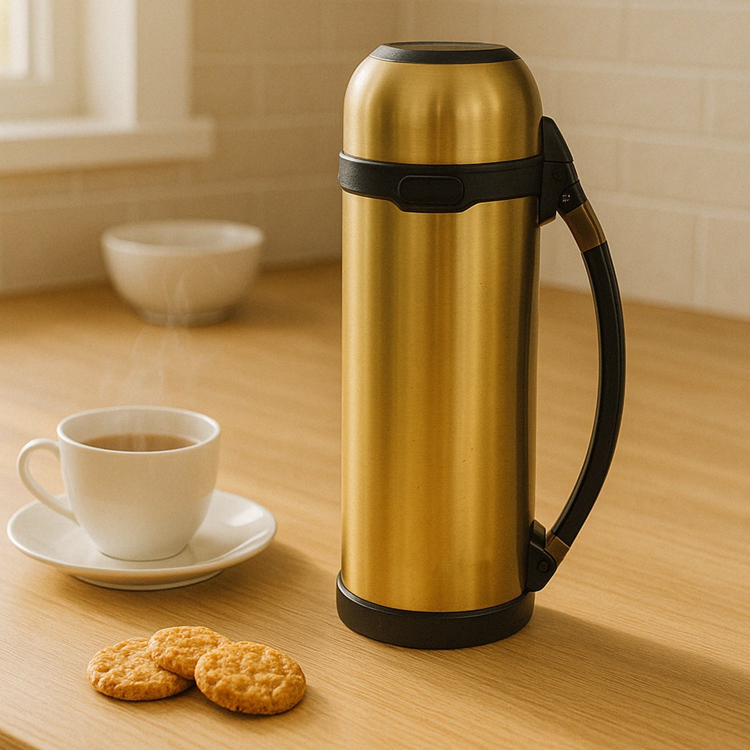 STAINLESS STEEL THERMOS WATER BOTTLE | 24 HOURS HOT AND COLD | EASY TO CARRY | RUST & LEAK PROOF | TEA | COFFEE | OFFICE| GYM | HOME | KITCHEN