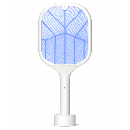 Rechargeable Mosquito Killer Racket with UV Light & USB Charging Base
