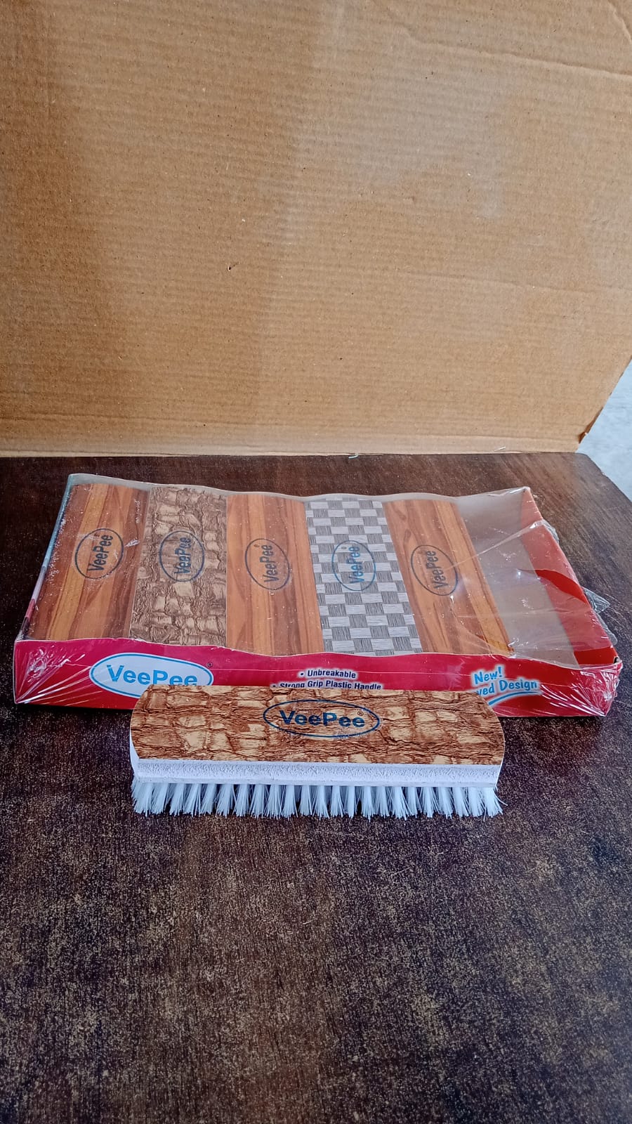 Veepee 6-Piece Washing and Cleaning Scrub Brush Set â€“ (Multi-Color Bristles)