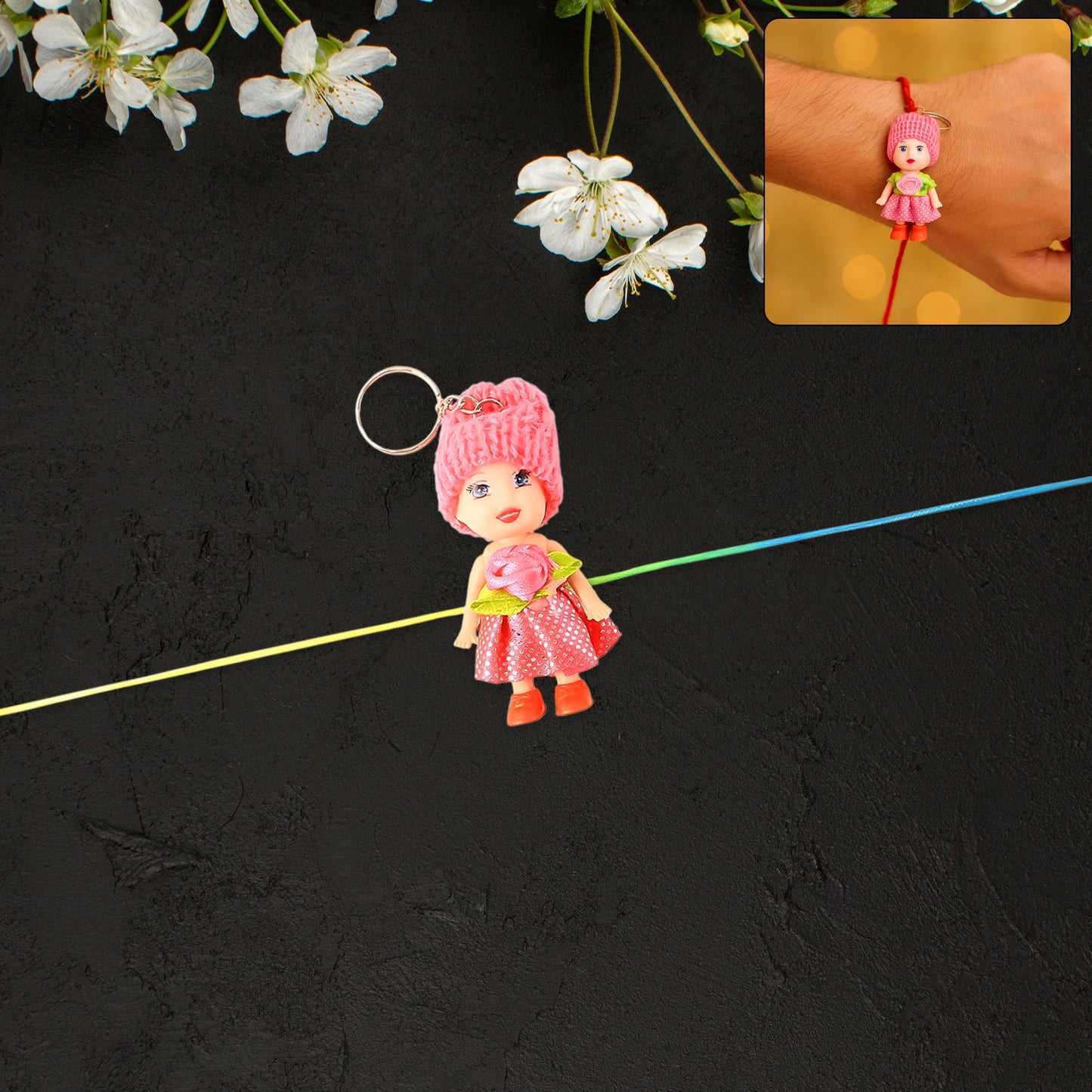 2-in-1 Kids Doll Bracelet cum Keychain â€“ Stylish Soft Toy Bracelet for  Daily Use as Bag or Key Ring