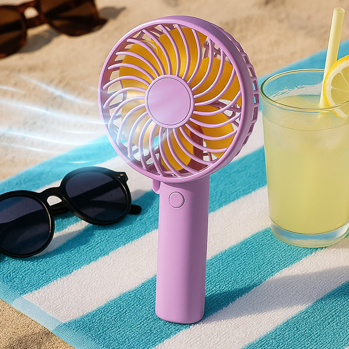Portable Mini handy Fan & Personal Table Fan | Rechargeable Battery Operated Fan Suitable for Kids, Women, Makeup Artist, Home Office (Battery Not Include)