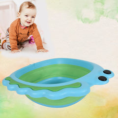 Frog Shape Foldable Baby Wash Basin, Space-Saving Lightweight Face Washing Tub (33×31cm / 1 Pc)