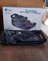 Premium Plastic Serving Tray (3 Pc)