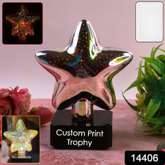 Customized Star-Shaped 3D Illusion Decorative LED Night Lamp (1 Pc)