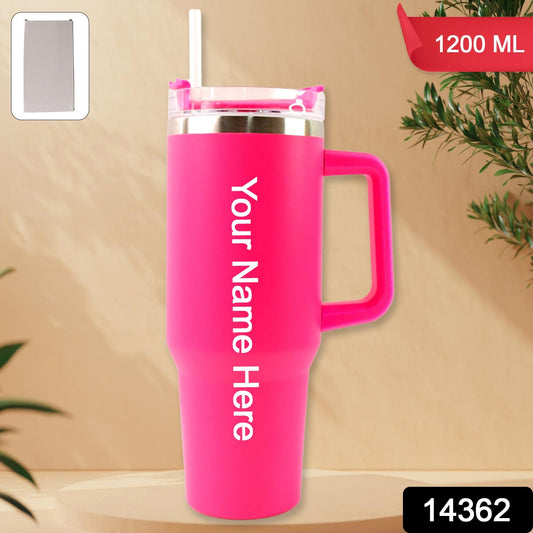 Customize / personalized Pink Extra Large Insulated Travel Mug, Tumbler (1200ML - 1 Pc)