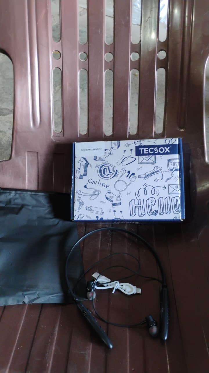 Bluetooth Wireless Neckband Earphones, 40H Playtime, IPX Water-Resistant, High Bass