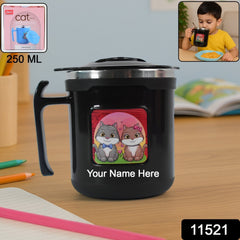 Customize 1 Pc Apex Cat Mug â€“ 250 ml Stainless Steel Insulated Inner with Cute Cat Print