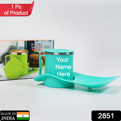Customize Snack Tray with 350ml Steel Cup for Kids & Home Use