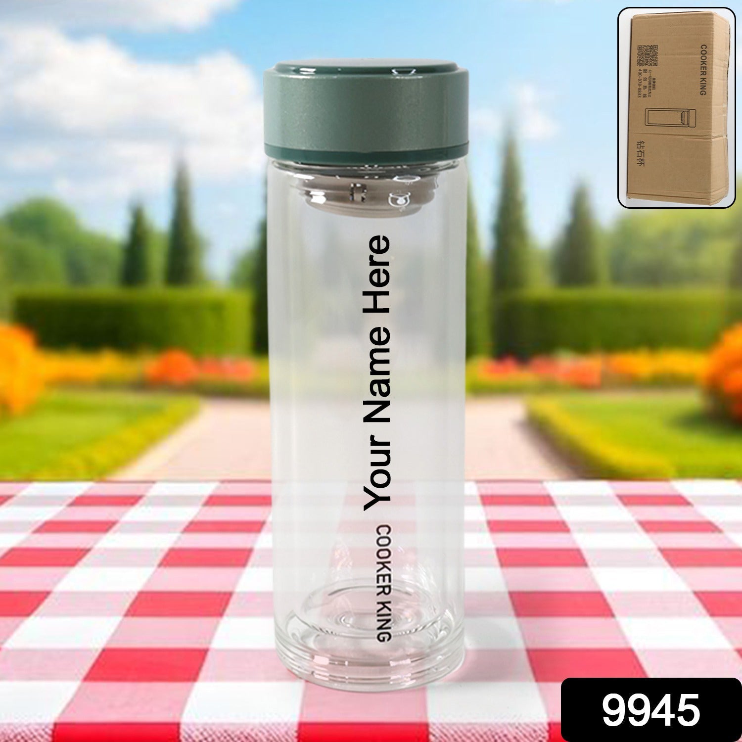 Customize Double Wall Glass Infuser Tea Mug (280ml Approx / 1 Pc)