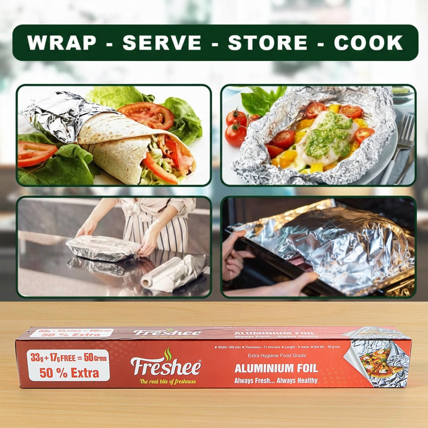 Freshee Premium Aluminium Foil â€” Twin Pack 2 Pc (Net 50 g each)