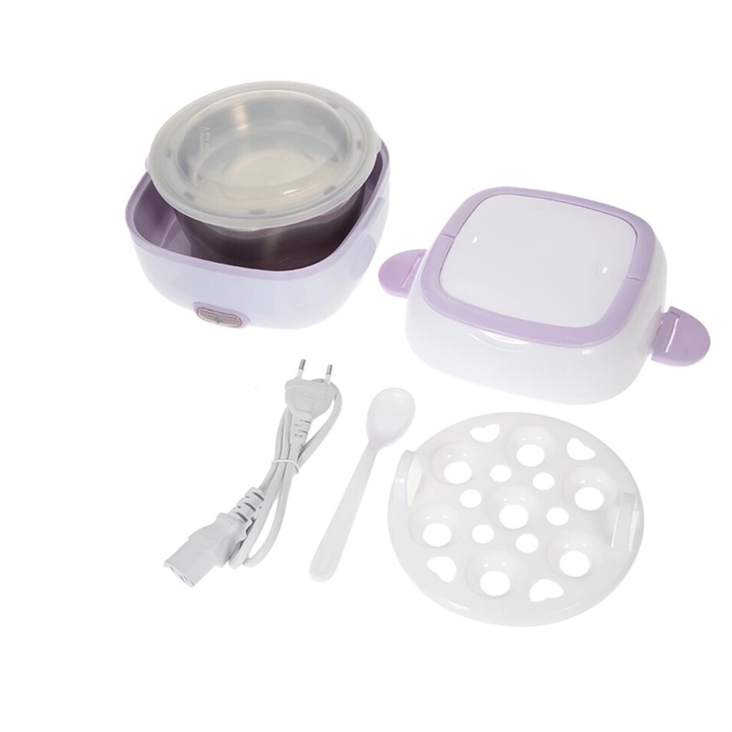 Customize Electric Lunch Box Portable Food Warmer Food Heating Lunch Box Removable Food-Grade Stainless Steel Compartments, 220V 200W, for Car, Truck, officeÂ 