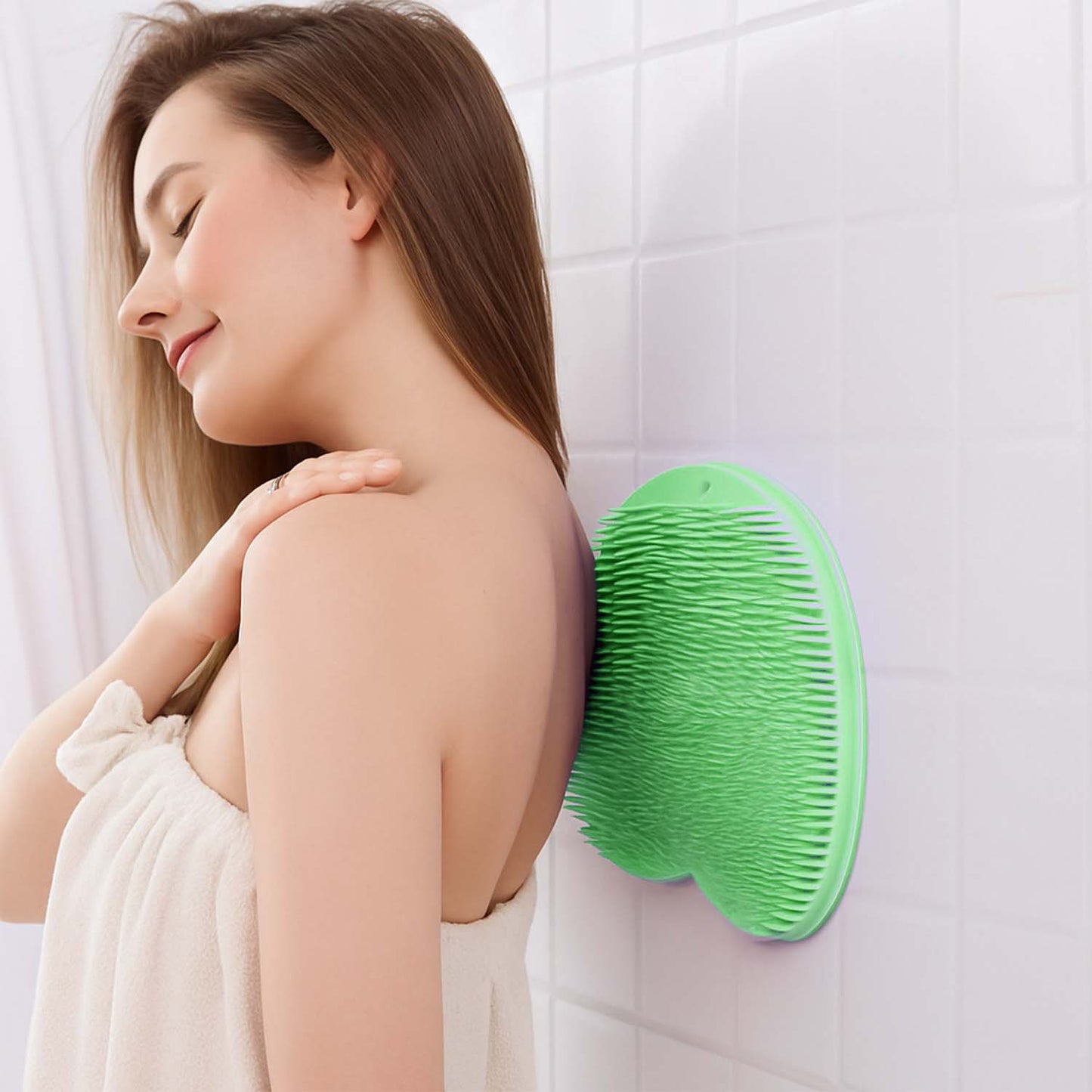 Green Silicone Bath Massage Cushion â€“ Suction Cup Exfoliating Foot Scrubber & Mat