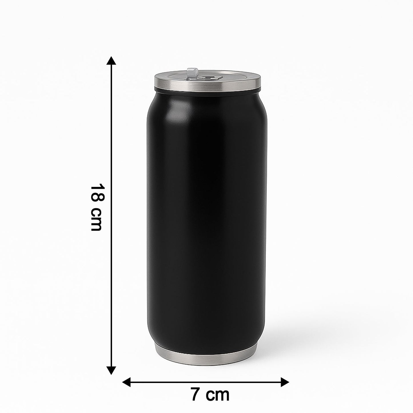 Stainless Steel Can-Shaped Vacuum Flask with Built-In Straw 500ml Approx, Tumbler (1 Pc)